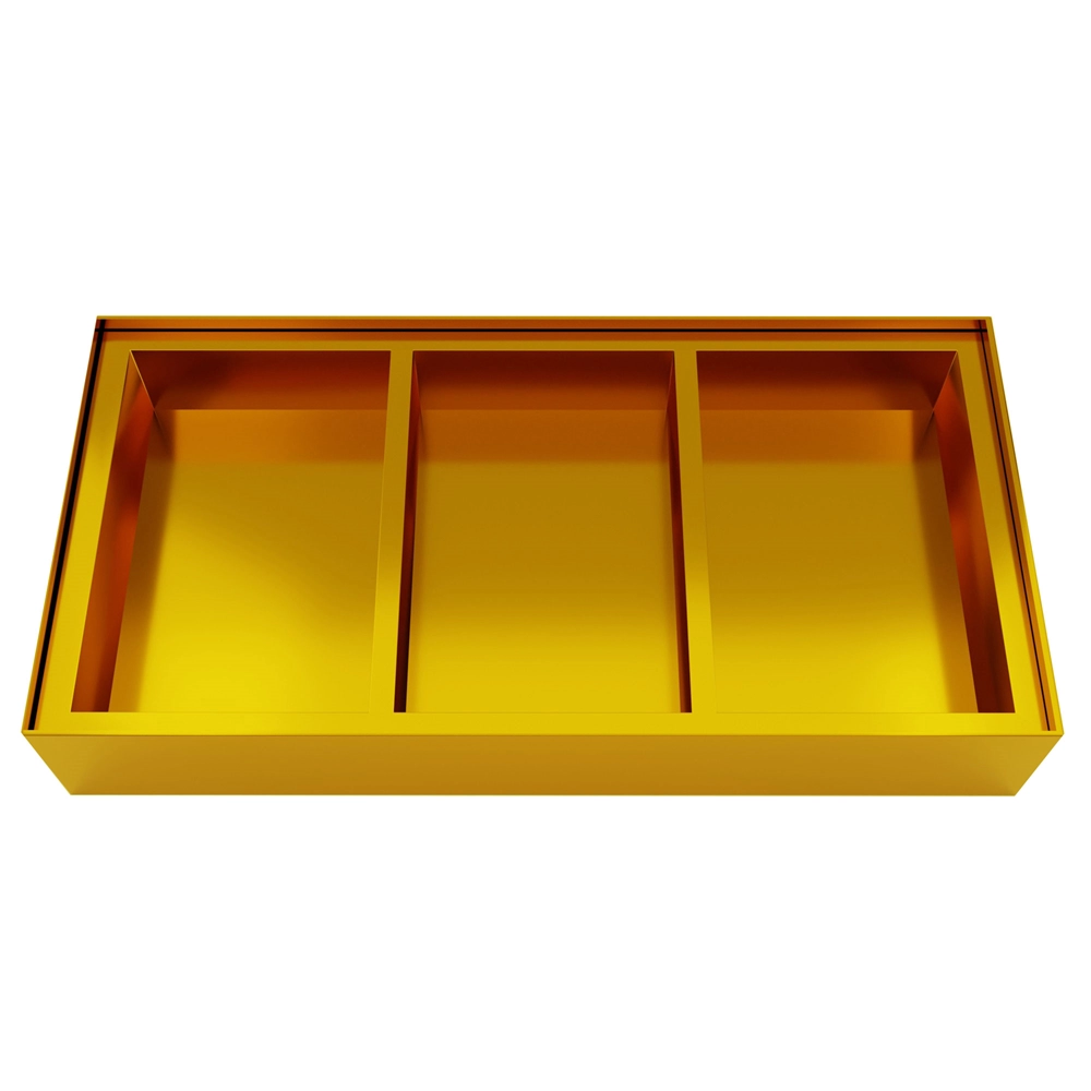 3 Large Compartments Luxury Gold 3 x 100G Dry Fruit Box | Kanjeevaram Saree Design | 3 x 100G