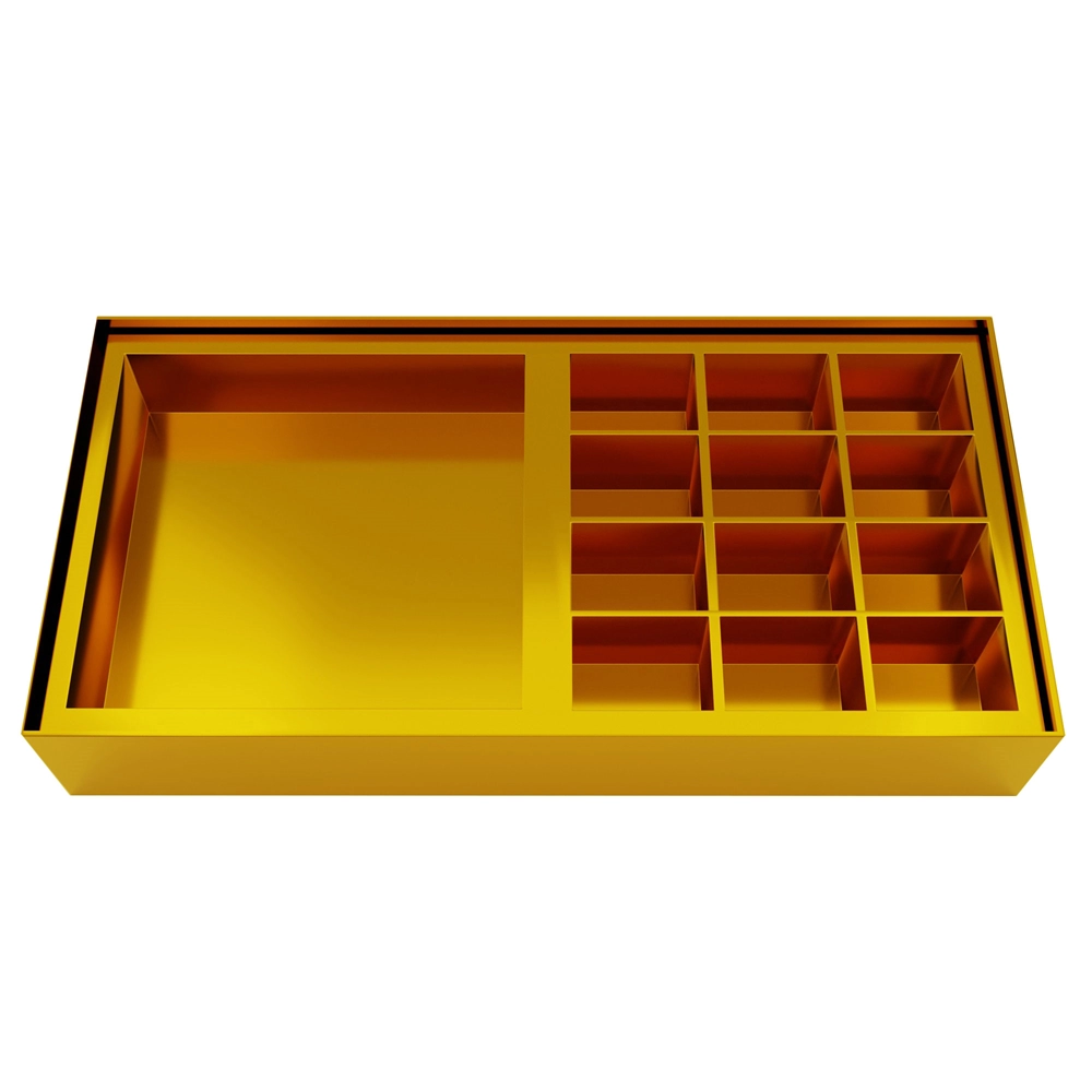 12 Small and 1 Large Compartment Gold Luxury Gift Box | Kanjeevaram Saree Design