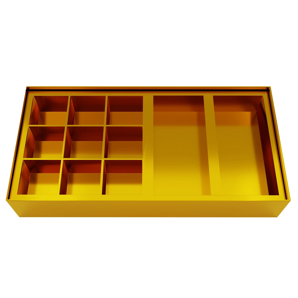 9 Small + 2 Large Compartments Luxury Gold Gift Box| Dry Fruit Bites and 2x75G Dry Fruit