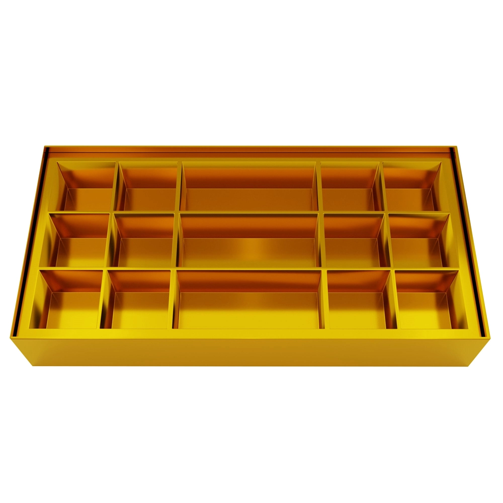 15 Compartments Luxury Gold Gift Box | Kanjeevaram Saree Design | For Sweets, Bites