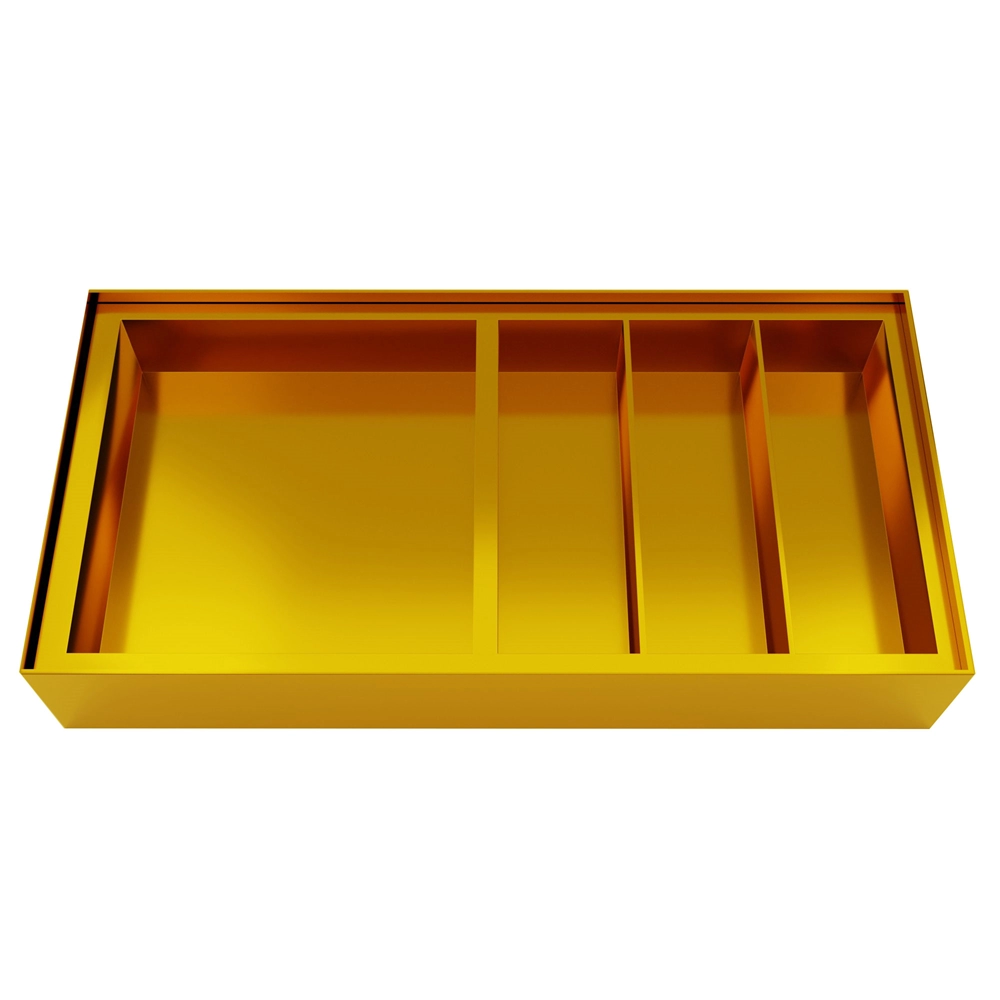 9 Small + 1 Large Compartments Luxury Gold Gift Box | Kanchipuram Design | 9 Sweets and 100G Namkeen