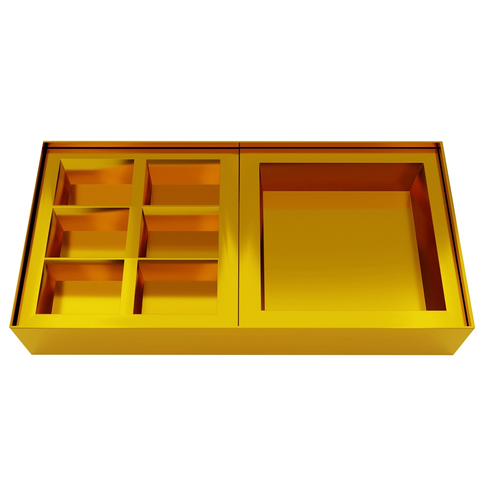 6 Small + 1 Large Compartment Luxury Gold Gift Box | Kanjeevaram Saree Design