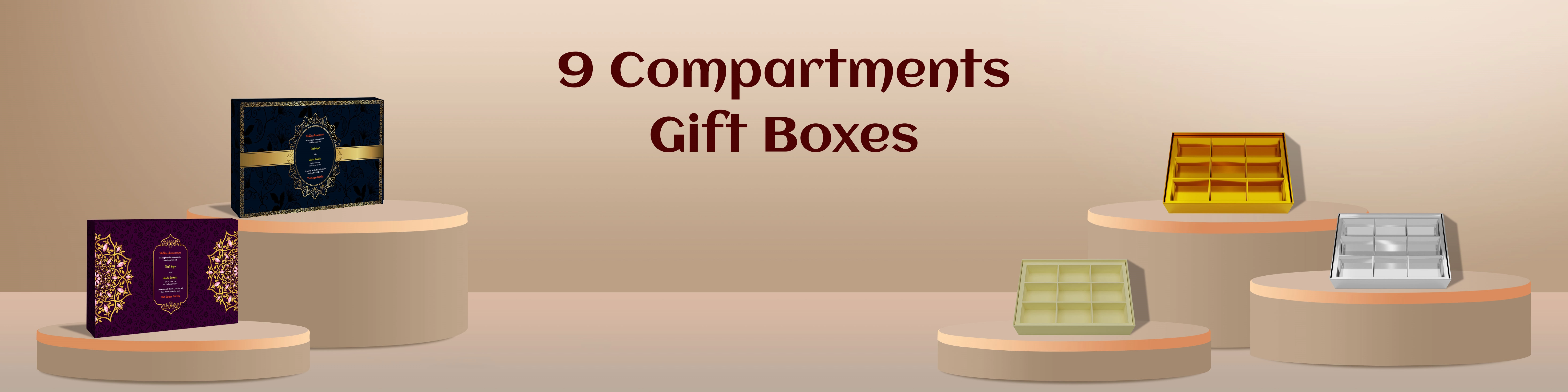 Buy 9 Compartments Gift Boxes Online | Customizable, Food-Safe & Elegant – ZBox.in