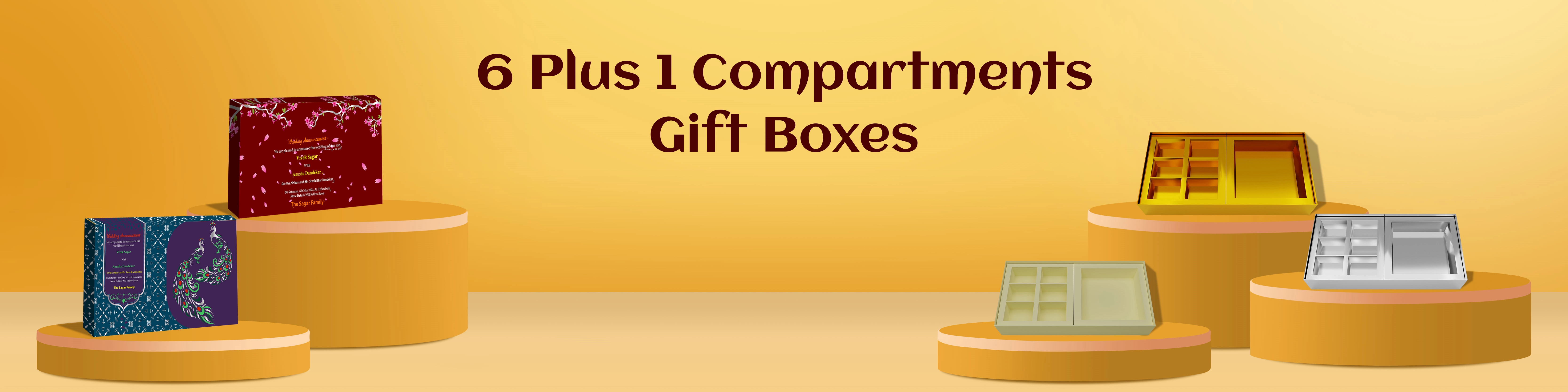Buy 6 + 1 Compartment Gift Box Online | Food-Safe & Customizable Boxes – ZBox.in