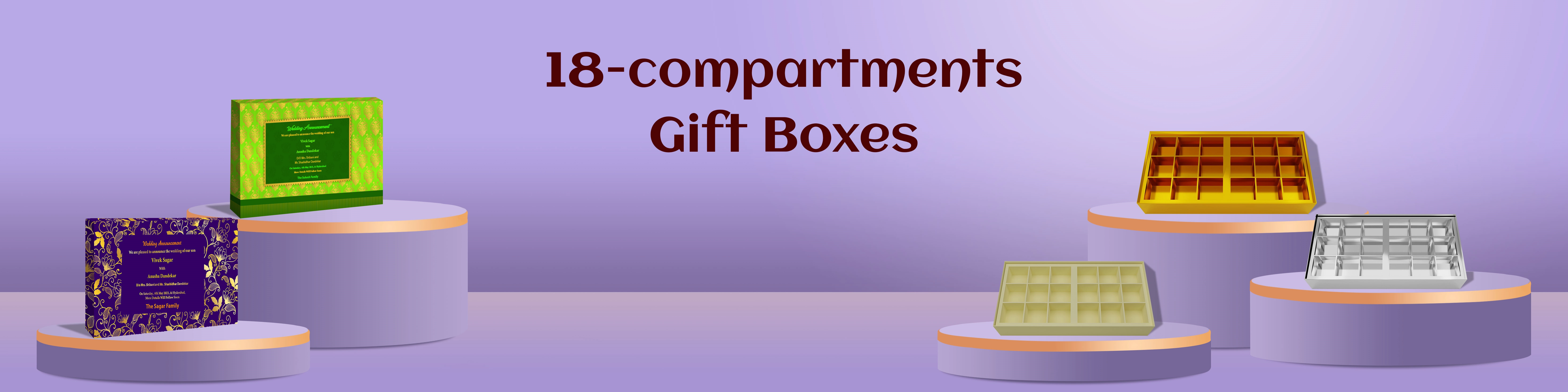 18 Compartment Gift Boxes for Sweets & Dry Fruits | Assorted Gifting | ZBox.in