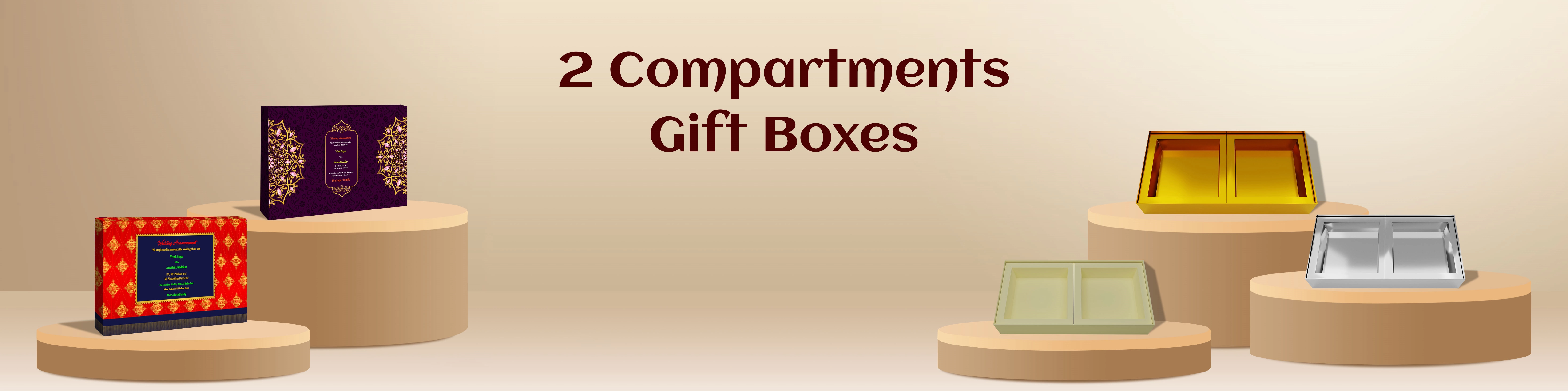 2 Compartment Gift Box | Custom-Printed, Food-Safe by ZBox