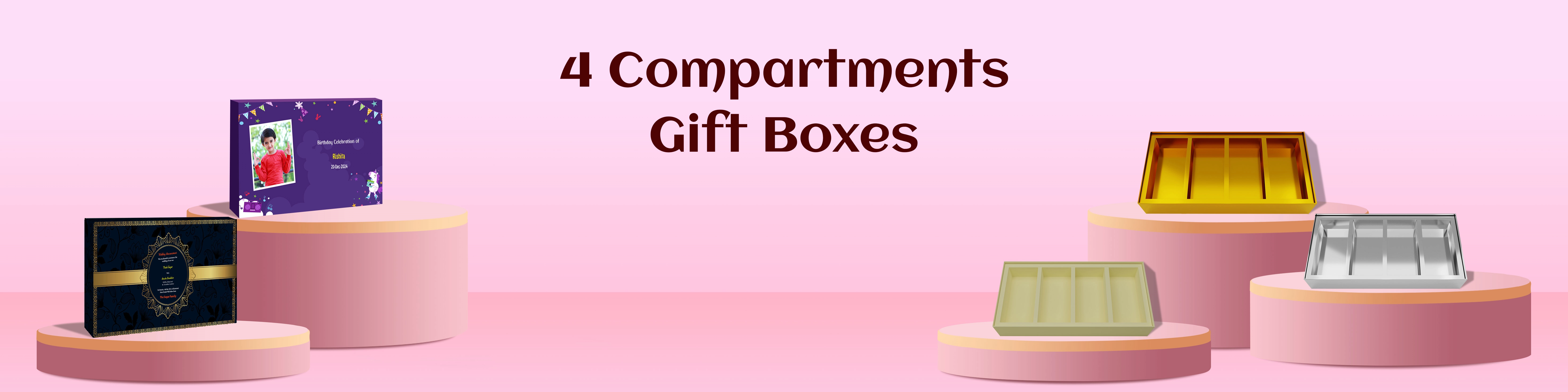 4 Compartments Gift Boxes | Festive & Customizable Gifting Boxes – ZBox